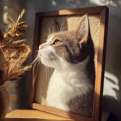 Custom Handmade 3D Wool Felt Pet Portrait Frame – Realistic Pet Keepsake