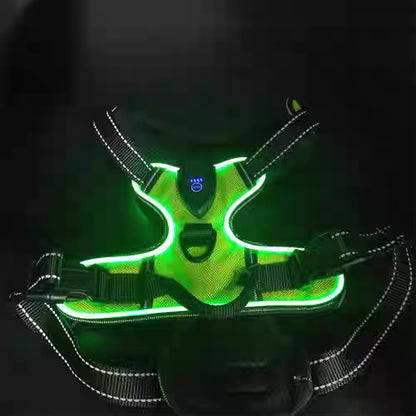 LED Luminous Pet Chest Harness Safety Belt Pet Vest