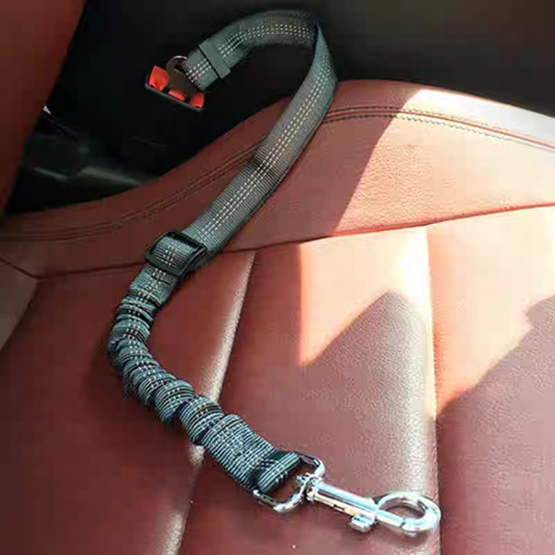 Adjustable Dog Car Seat Belt Safety Leash – Pet Safety Restraint with Universal Seatbelt Buckle