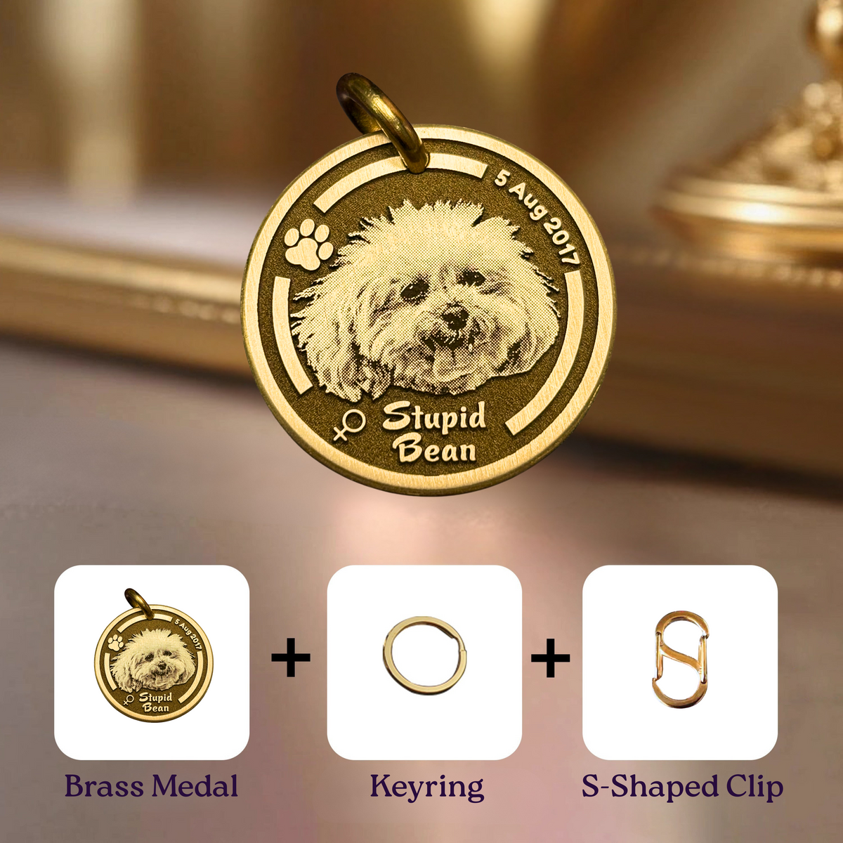 Pet ID Tag/Keychain - Customize Detailed Laser Deep Engraving