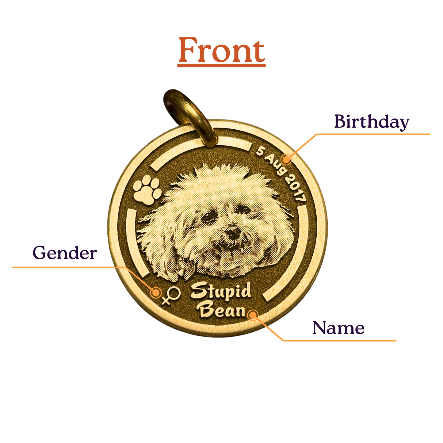 Pet ID Tag/Keychain - Customize Detailed Laser Deep Engraving