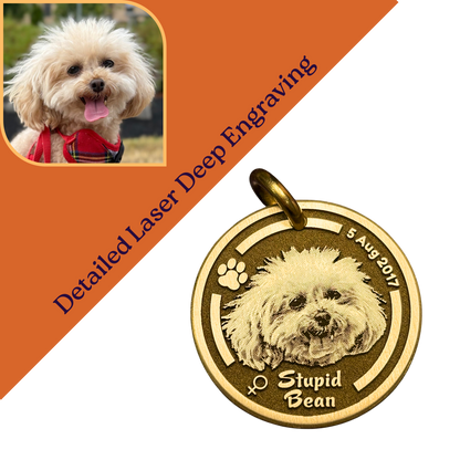 Pet ID Tag/Keychain - Customize Detailed Laser Deep Engraving